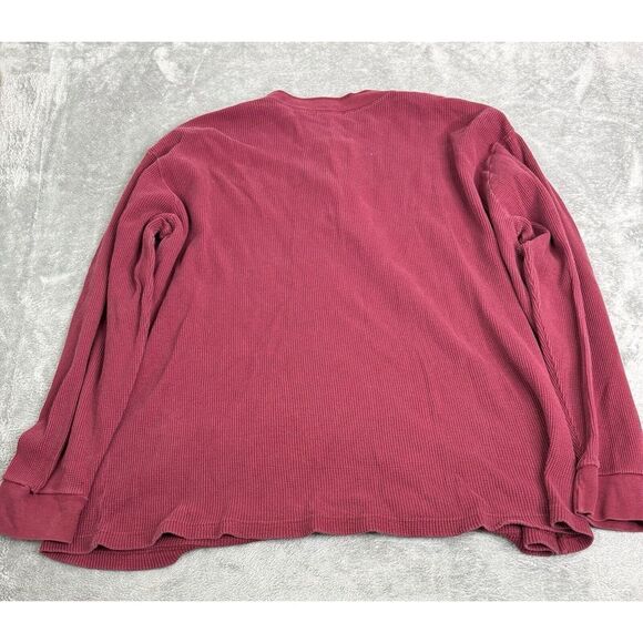 Vintage L.L. Bean Long Sleeve Henley T Shirt Men's Size 2XLT Red - Picture 2 of 9